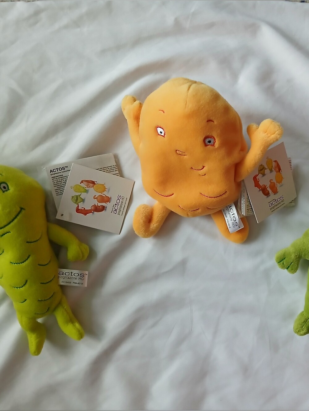 Actos Pharmaceutical 8”  3   Plushes  Body Organs Toy
